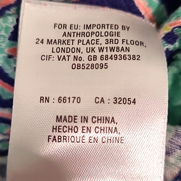 Meadow Rue Womens Top Anthropologie Nuria Blue Paisley Swing Tank Blouse Size M - Picture 9 of 9